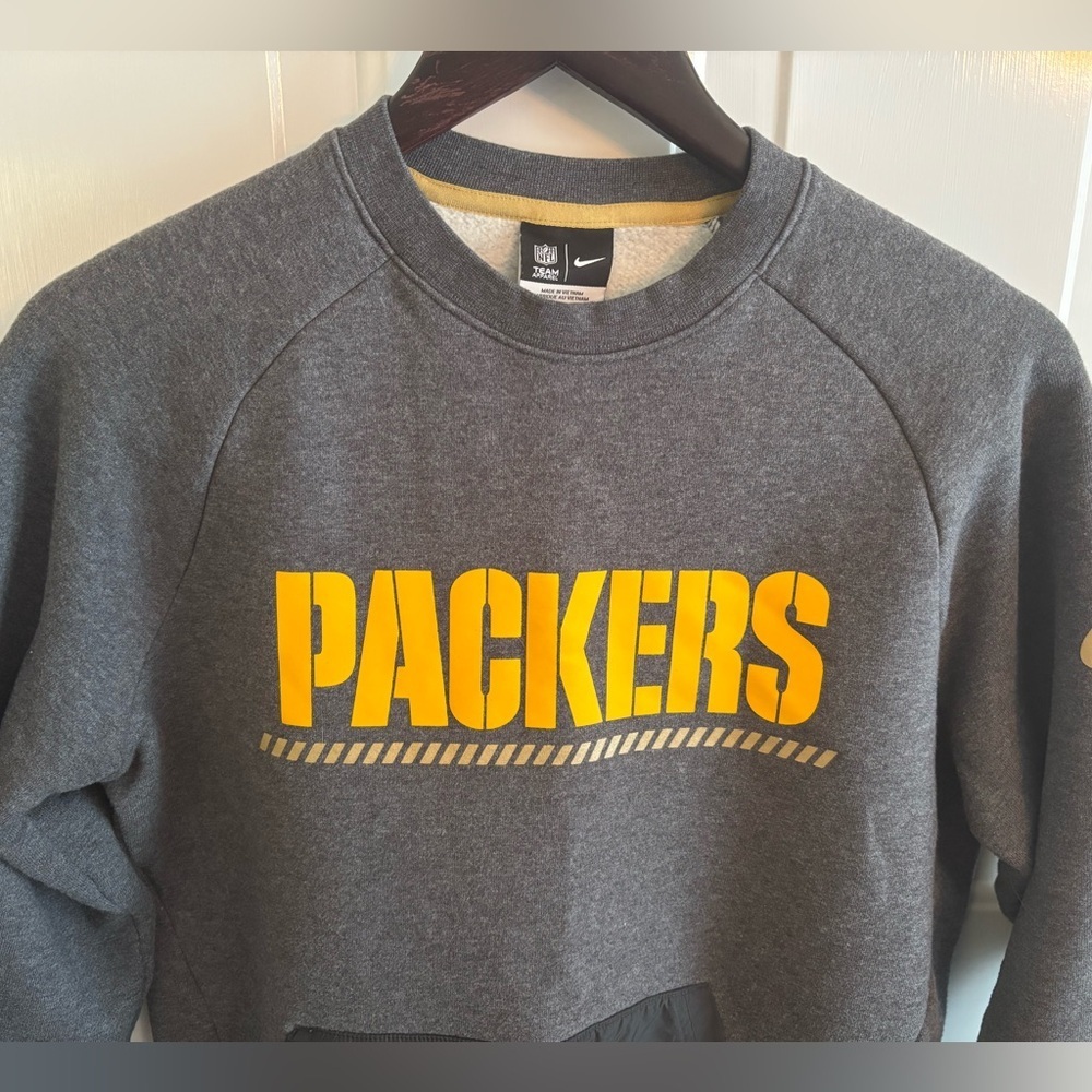 Nike Green Bay Packers Crewneck Sweatshirt Men’s Medium Gray NFL Pullover